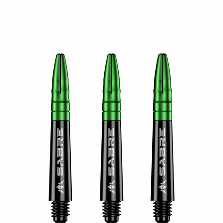 *Mission Sabre Shafts - Polycarbonate Dart Stems - Black - Green Top - view 5