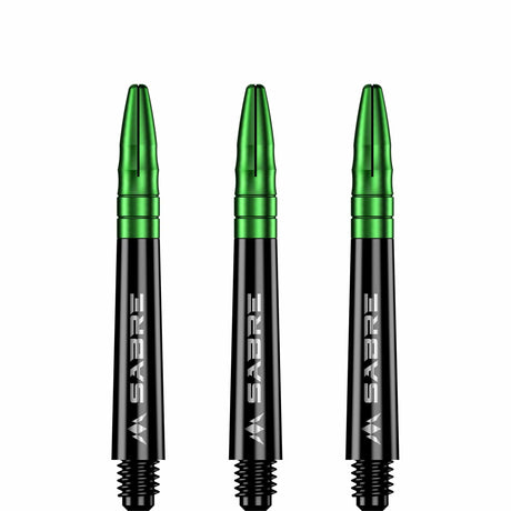 *Mission Sabre Shafts - Polycarbonate Dart Stems - Black - Green Top - view 4
