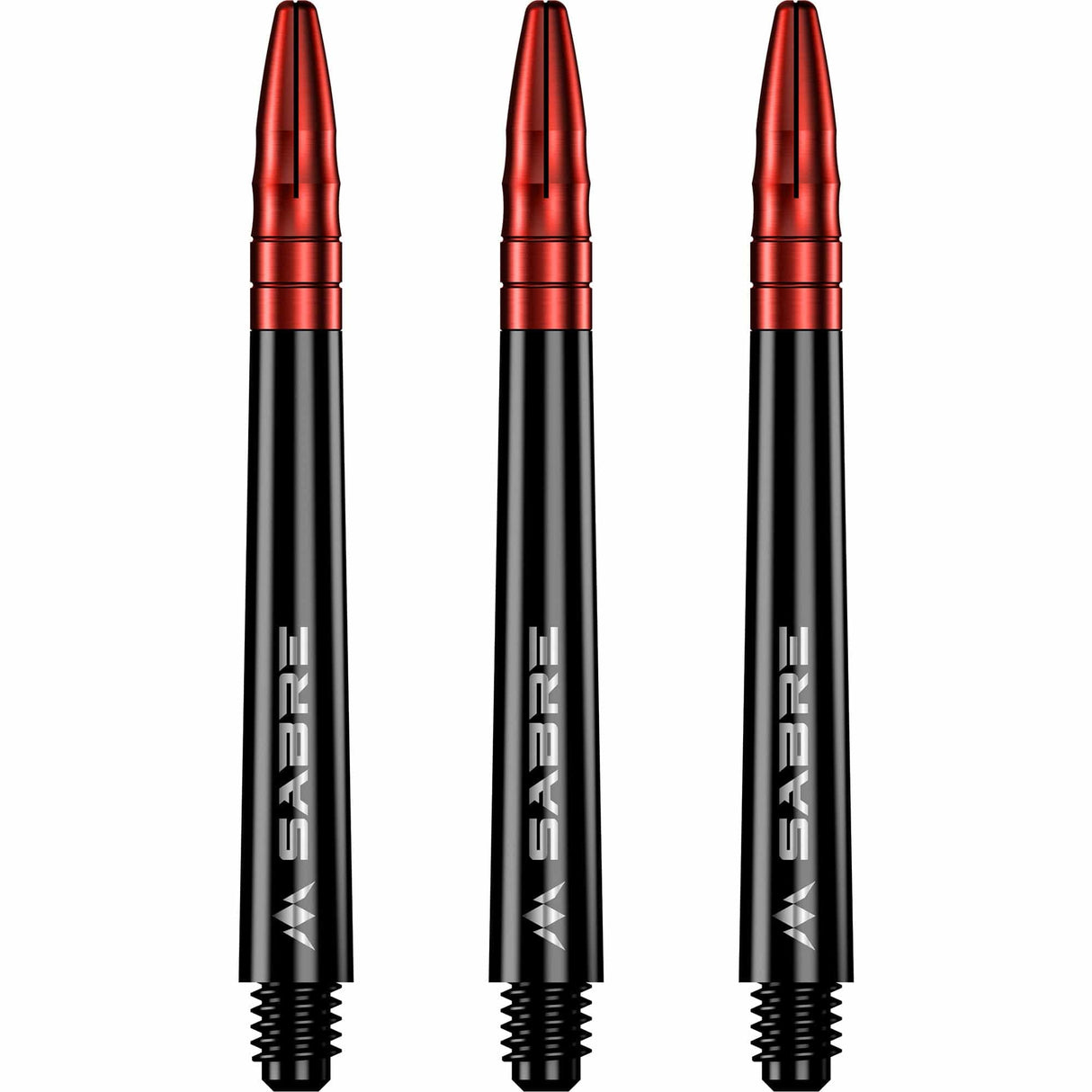 *Mission Sabre Shafts - Polycarbonate Dart Stems - Black - Red Top - view 2