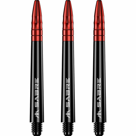 *Mission Sabre Shafts - Polycarbonate Dart Stems - Black - Red Top - view 2