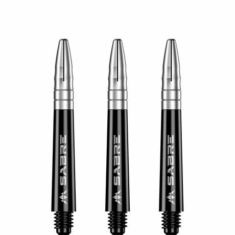 *Mission Sabre Shafts - Polycarbonate Dart Stems - Black - Silver Top - view 4