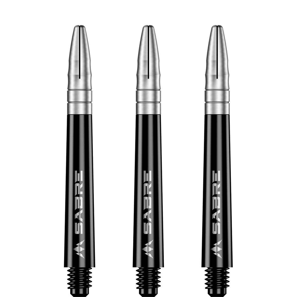 *Mission Sabre Shafts - Polycarbonate Dart Stems - Black - Silver Top - view 3