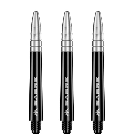 *Mission Sabre Shafts - Polycarbonate Dart Stems - Black - Silver Top - view 3