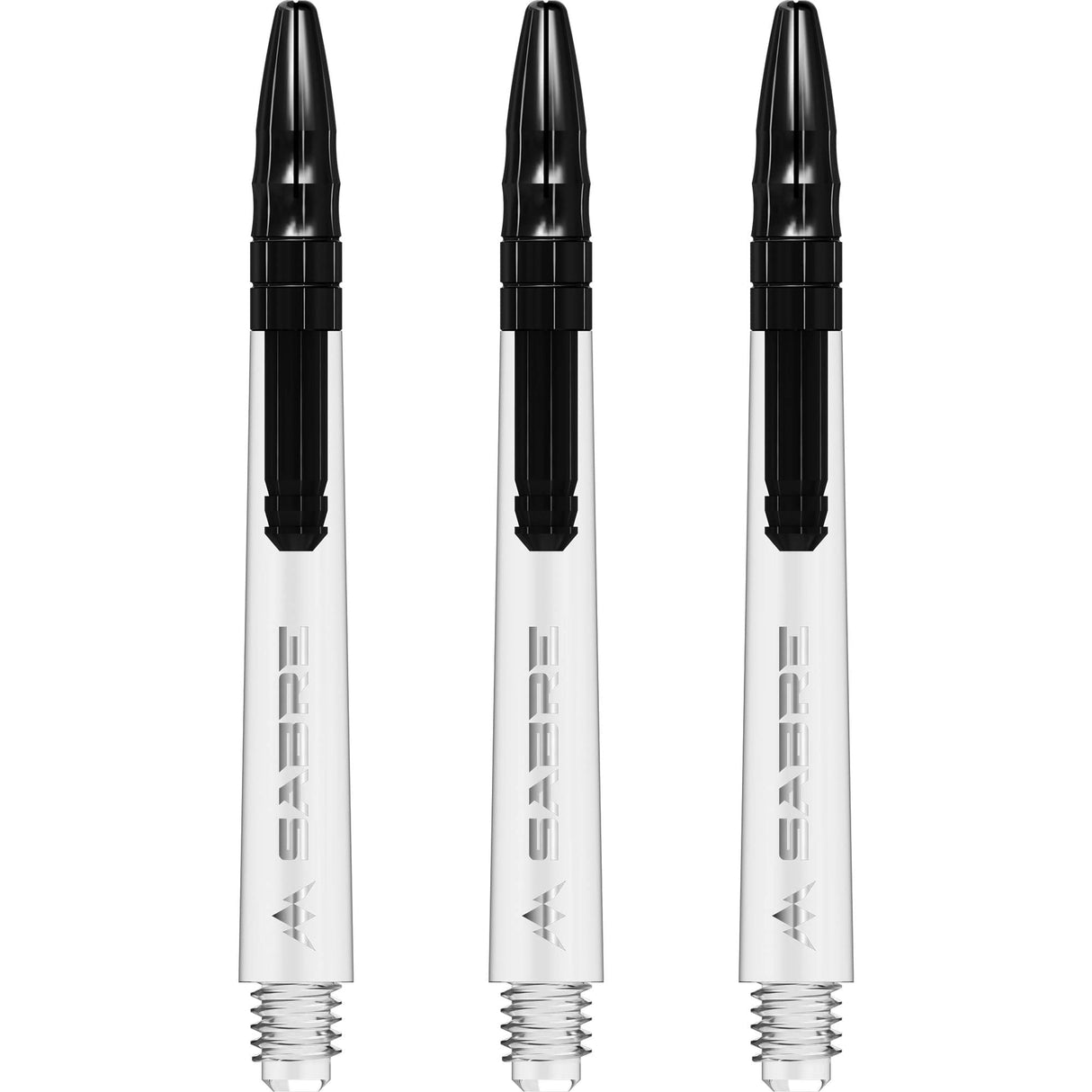 *Mission Sabre Shafts - Polycarbonate Dart Stems - Clear - Black Top - view 2