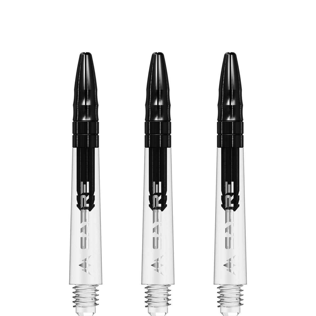 *Mission Sabre Shafts - Polycarbonate Dart Stems - Clear - Black Top - view 4