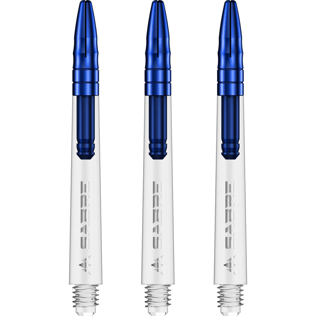 *Mission Sabre Shafts - Polycarbonate Dart Stems - Clear - Blue Top - view 2
