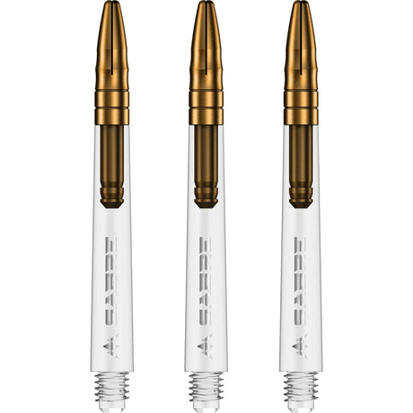 *Mission Sabre Shafts - Polycarbonate Dart Stems - Clear - Gold Top - view 2