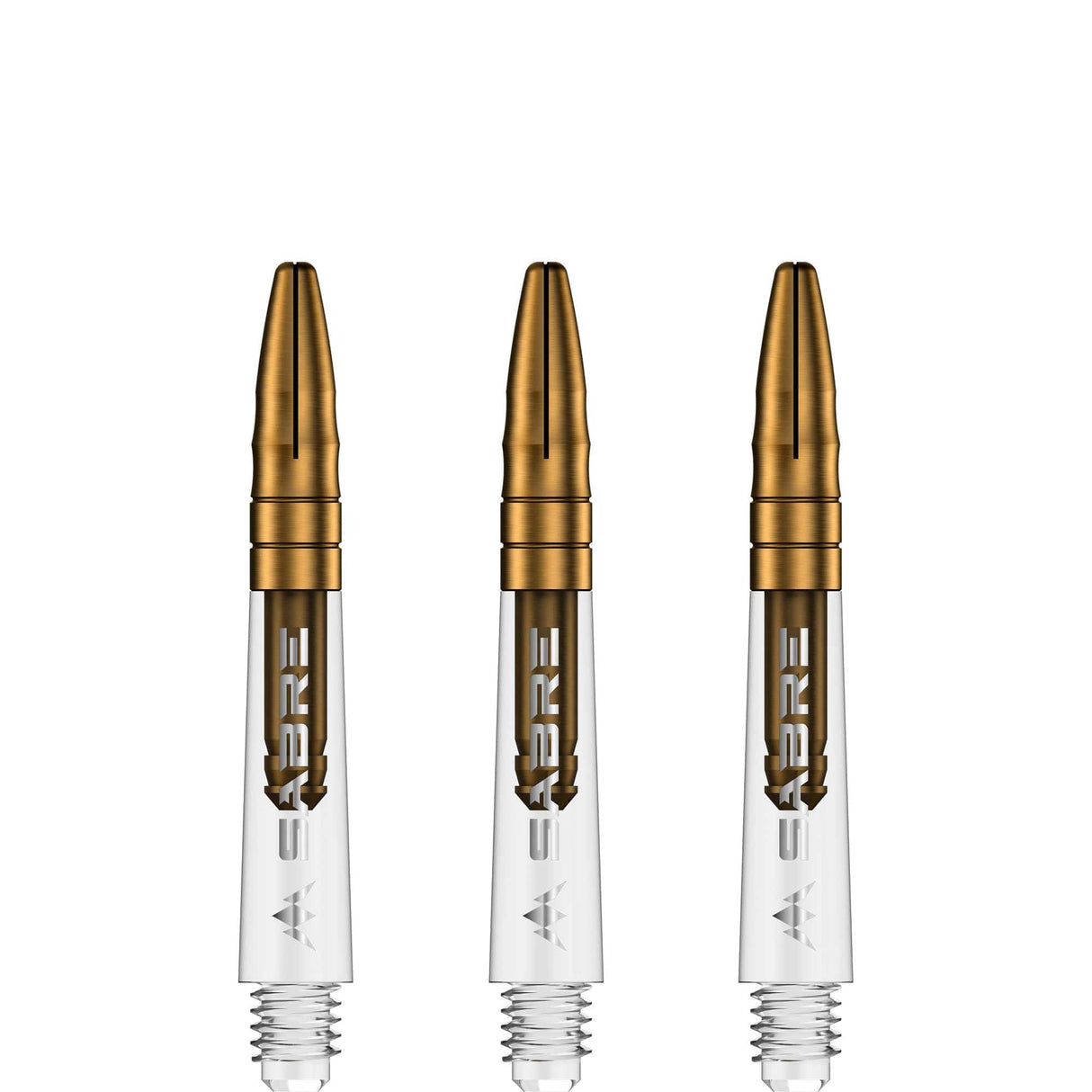 *Mission Sabre Shafts - Polycarbonate Dart Stems - Clear - Gold Top - view 5