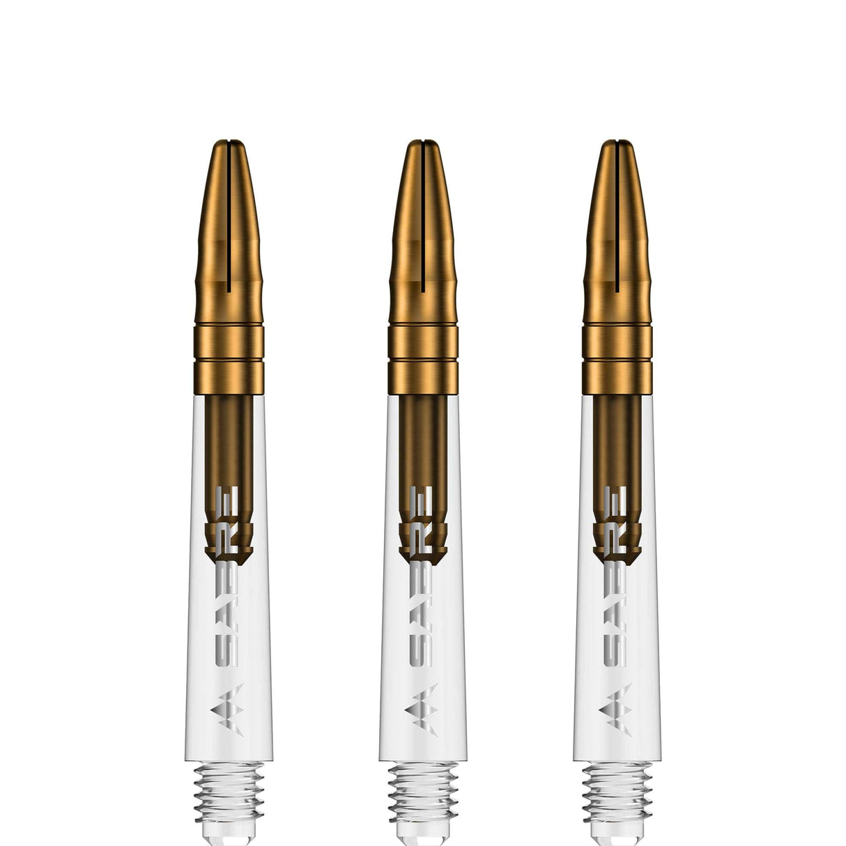 *Mission Sabre Shafts - Polycarbonate Dart Stems - Clear - Gold Top - view 4