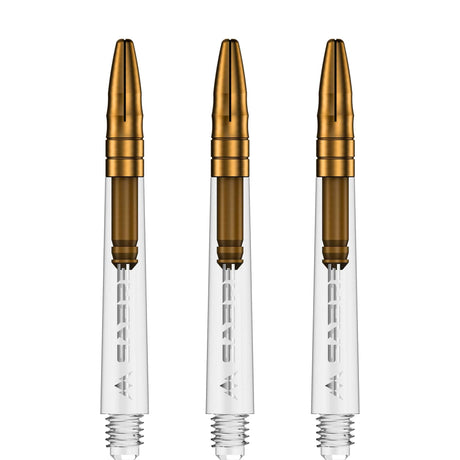 *Mission Sabre Shafts - Polycarbonate Dart Stems - Clear - Gold Top - view 3