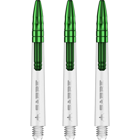*Mission Sabre Shafts - Polycarbonate Dart Stems - Clear - Green Top - view 2