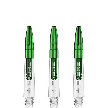 *Mission Sabre Shafts - Polycarbonate Dart Stems - Clear - Green Top - view 5