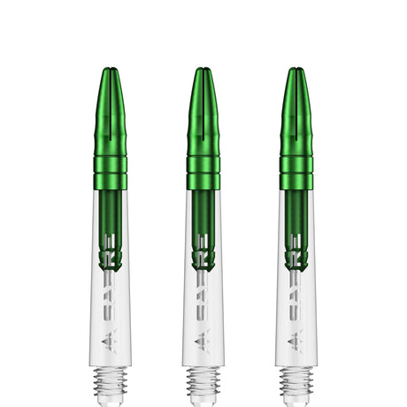 *Mission Sabre Shafts - Polycarbonate Dart Stems - Clear - Green Top - view 4