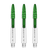 *Mission Sabre Shafts - Polycarbonate Dart Stems - Clear - Green Top - view 3