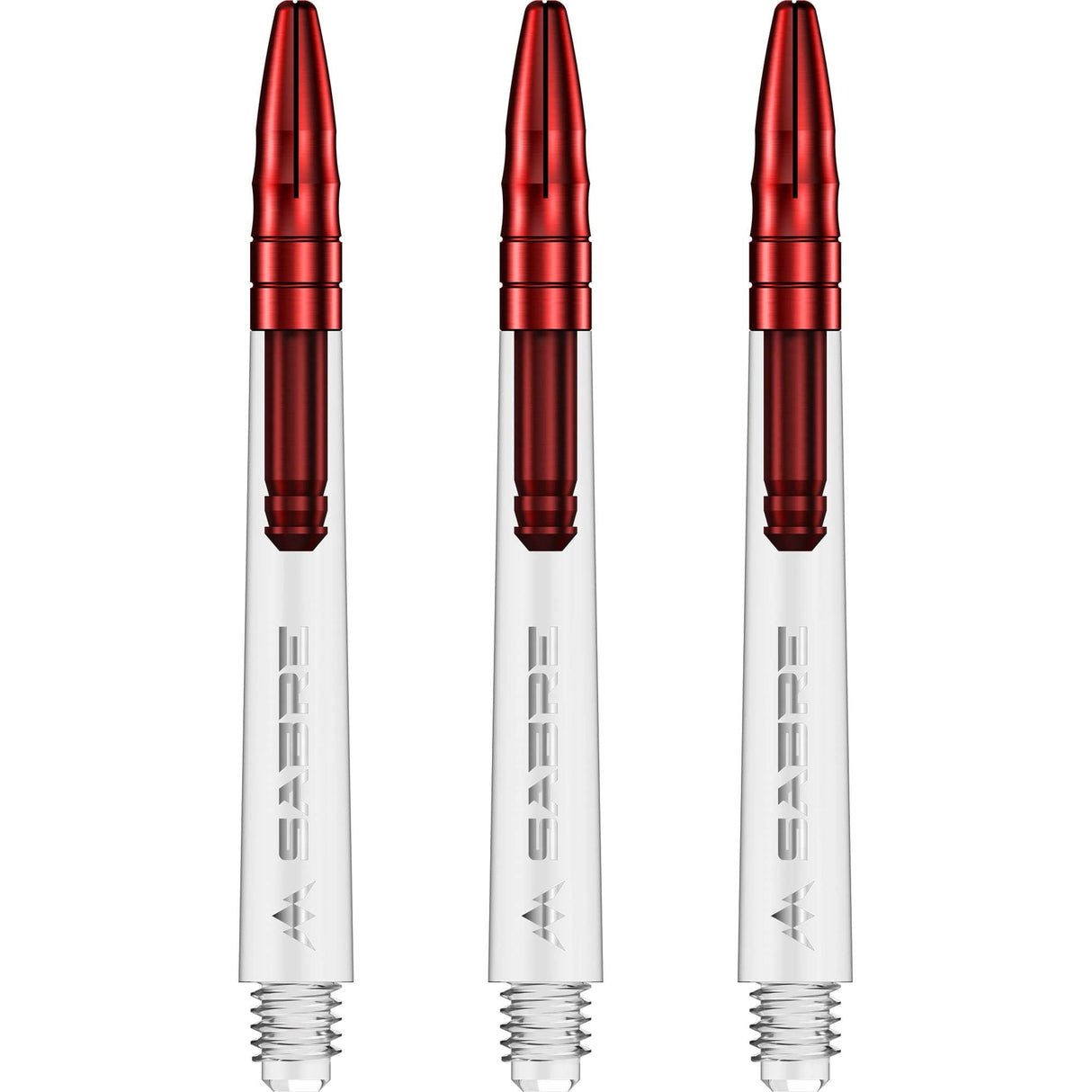 *Mission Sabre Shafts - Polycarbonate Dart Stems - Clear - Red Top - view 2