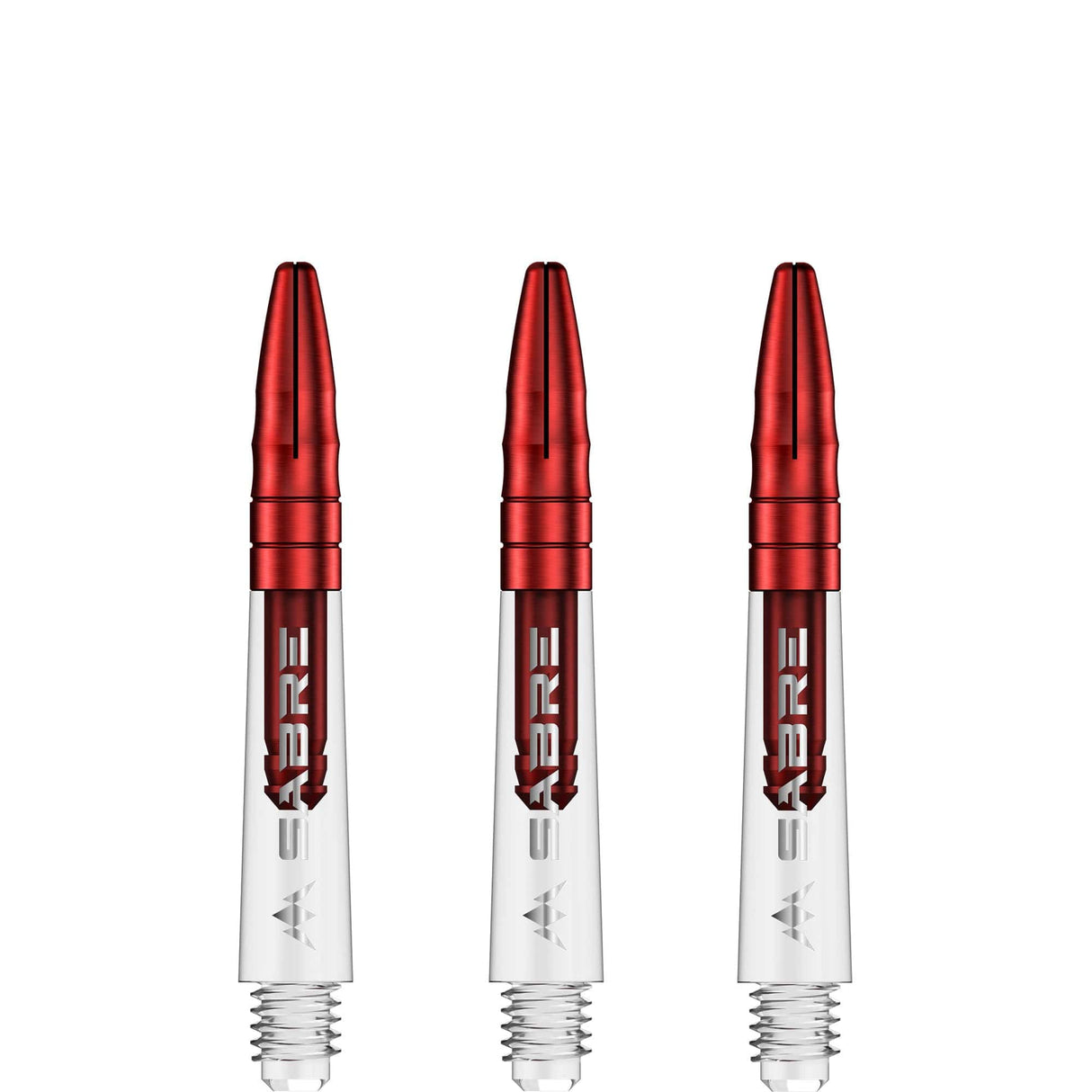 *Mission Sabre Shafts - Polycarbonate Dart Stems - Clear - Red Top - view 5