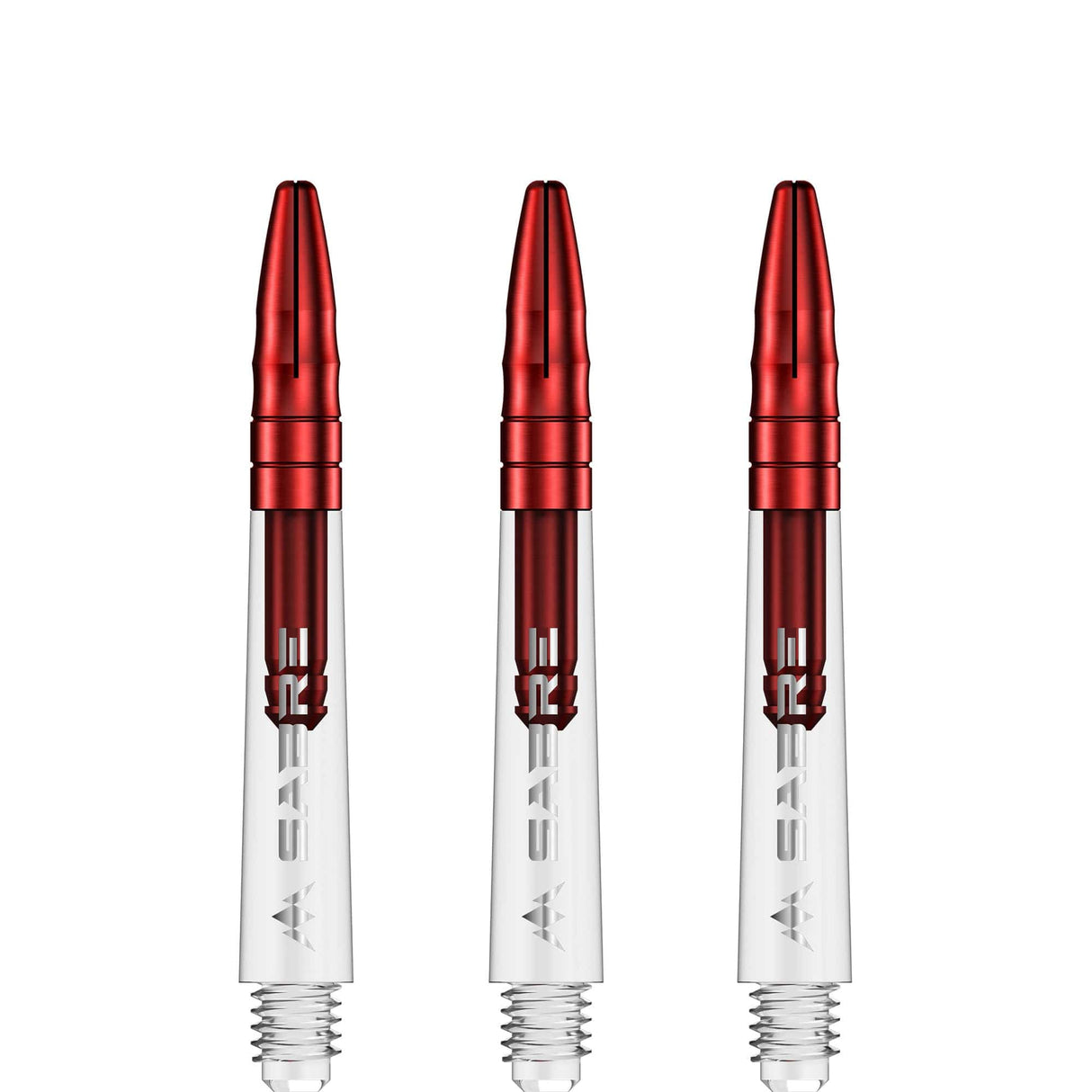 *Mission Sabre Shafts - Polycarbonate Dart Stems - Clear - Red Top - view 4