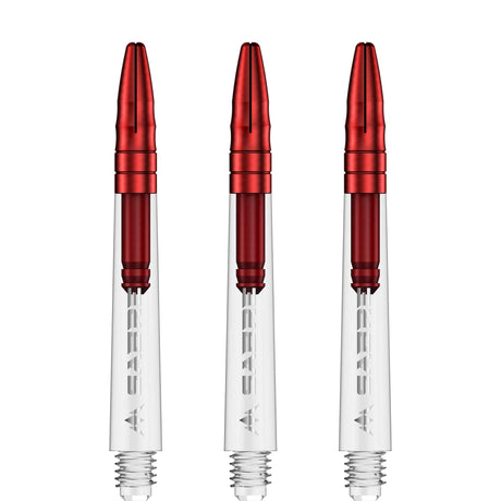*Mission Sabre Shafts - Polycarbonate Dart Stems - Clear - Red Top - view 3