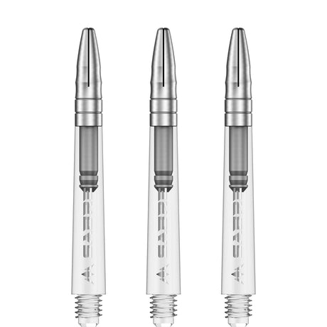 *Mission Sabre Shafts - Polycarbonate Dart Stems - Clear - Silver Top - view 3