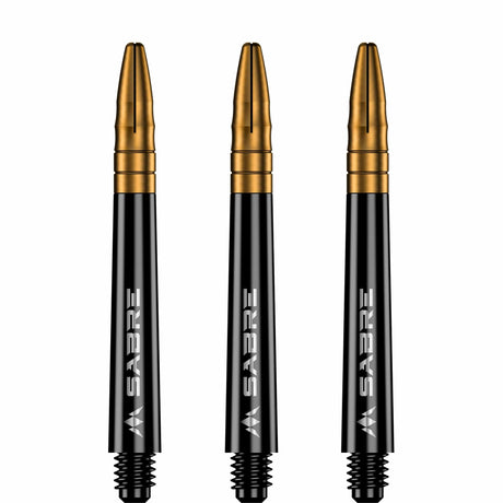 *Mission Sabre Shafts - Polycarbonate Dart Stems - Black - Gold Top - view 3