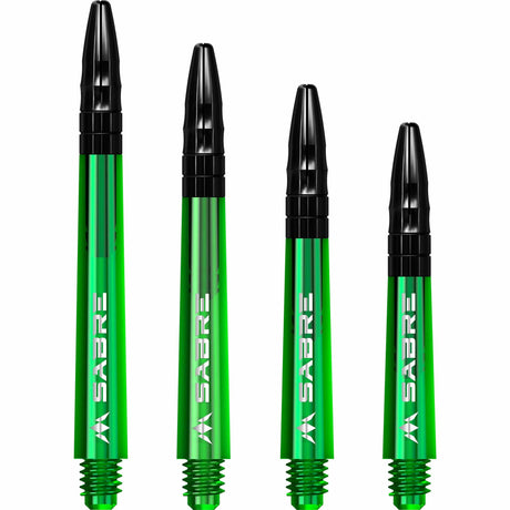 *Mission Sabre Shafts - Polycarbonate Dart Stems - Green - Black Top