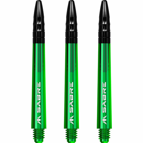 *Mission Sabre Shafts - Polycarbonate Dart Stems - Green - Black Top - view 2