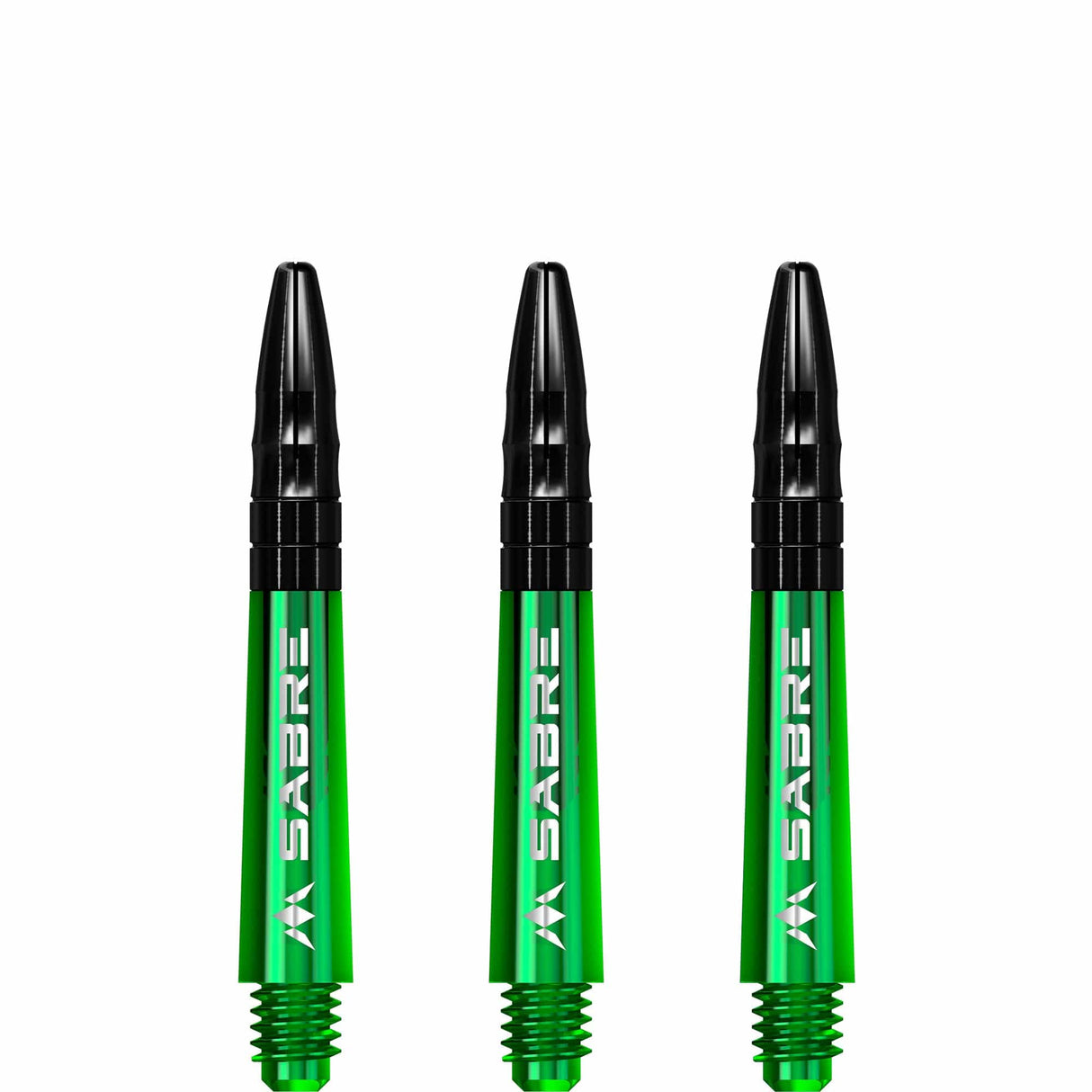 *Mission Sabre Shafts - Polycarbonate Dart Stems - Green - Black Top - view 5