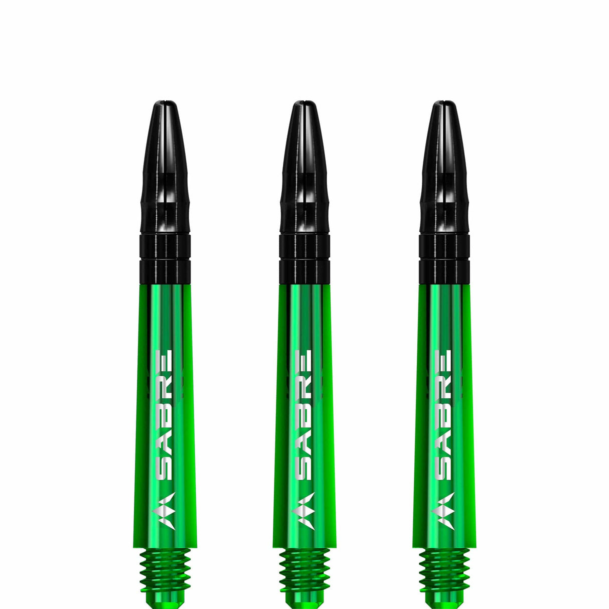 *Mission Sabre Shafts - Polycarbonate Dart Stems - Green - Black Top - view 4