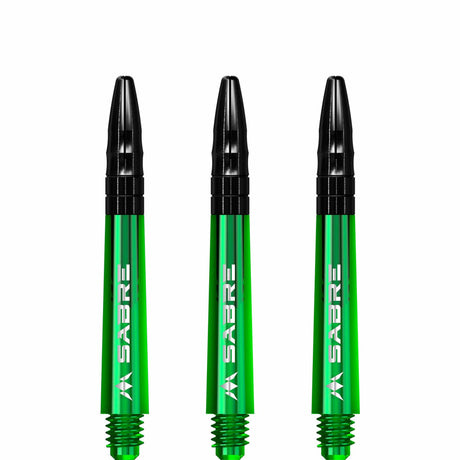 *Mission Sabre Shafts - Polycarbonate Dart Stems - Green - Black Top - view 4