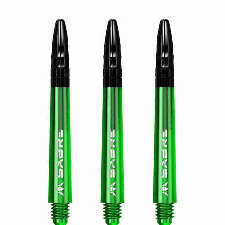 *Mission Sabre Shafts - Polycarbonate Dart Stems - Green - Black Top - view 3