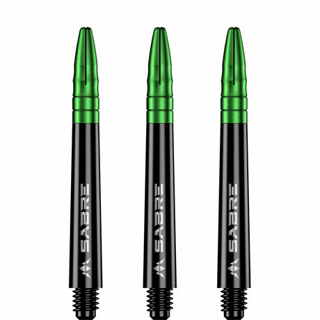*Mission Sabre Shafts - Polycarbonate Dart Stems - Black - Green Top - view 3