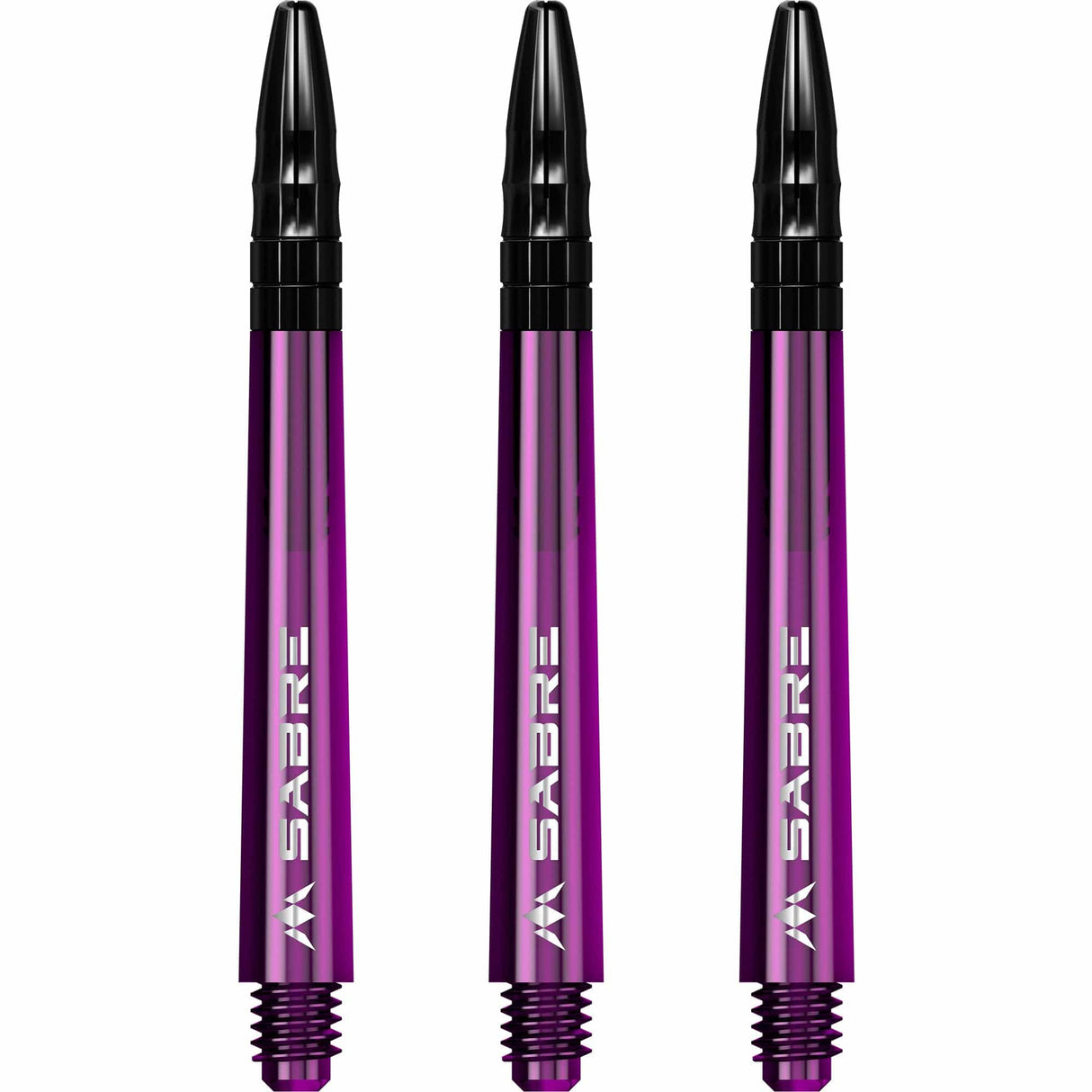 *Mission Sabre Shafts - Polycarbonate Dart Stems - Purple - Black Top - view 2