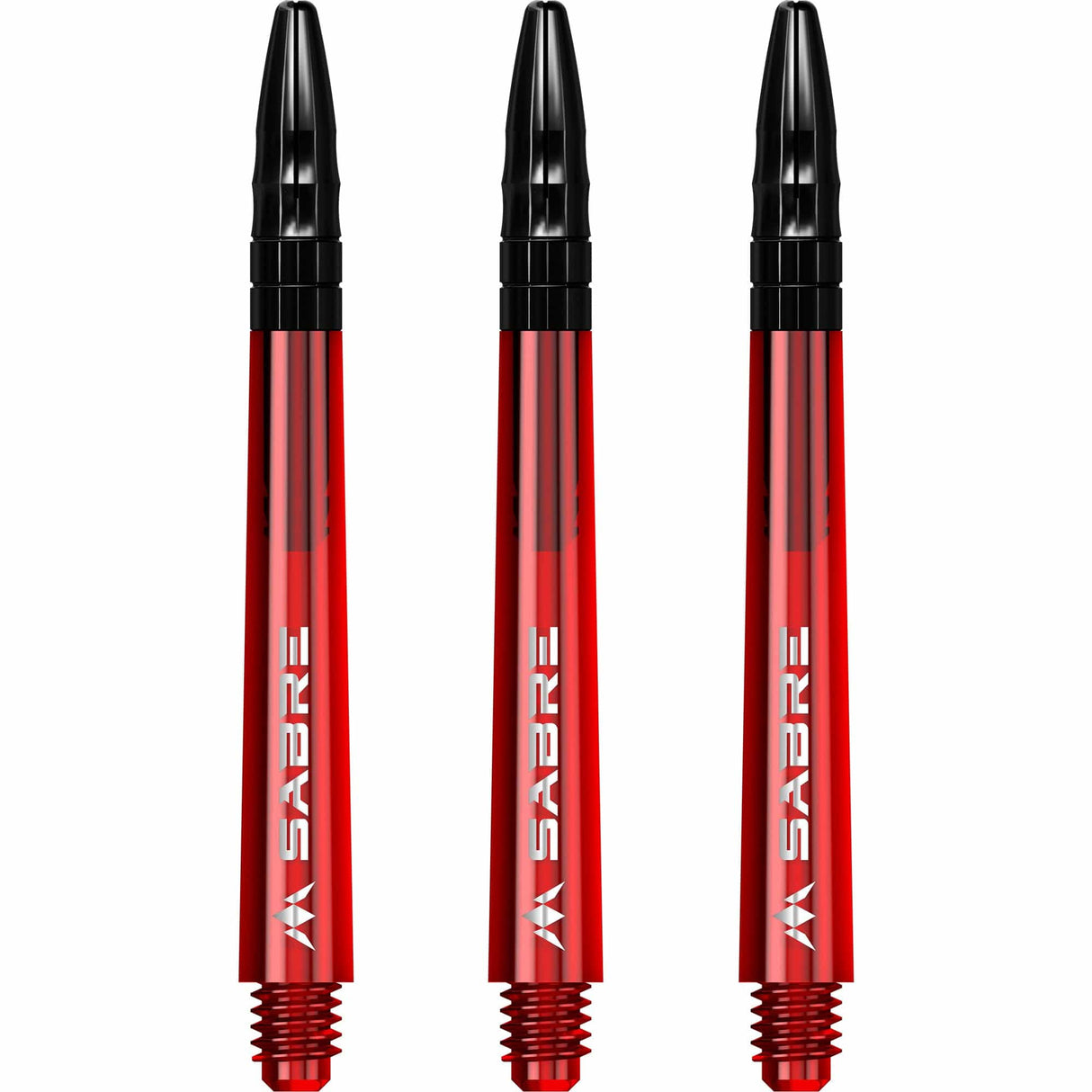 *Mission Sabre Shafts - Polycarbonate Dart Stems - Red - Black Top - view 2