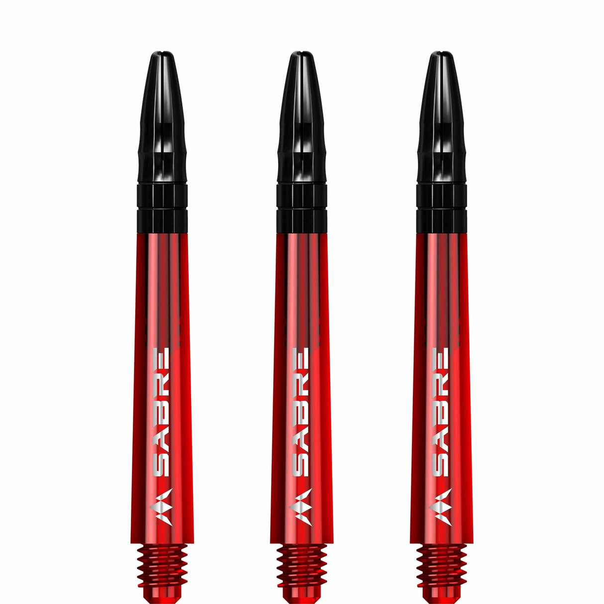 *Mission Sabre Shafts - Polycarbonate Dart Stems - Red - Black Top - view 3
