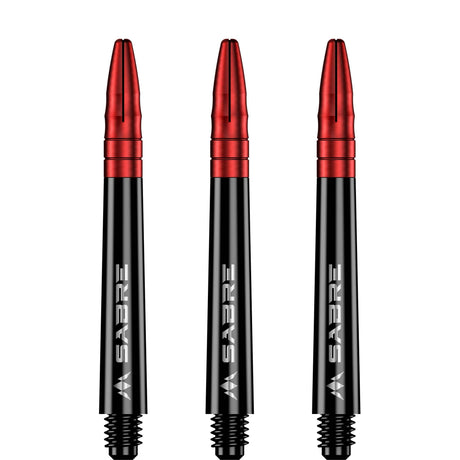 *Mission Sabre Shafts - Polycarbonate Dart Stems - Black - Red Top - view 3