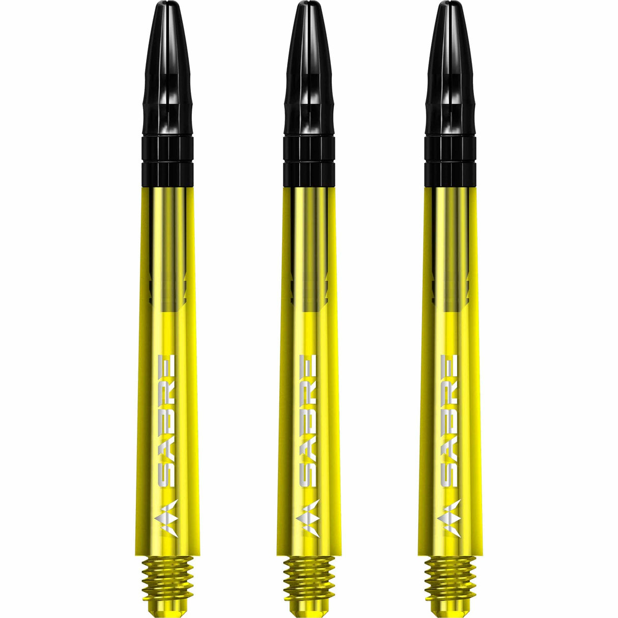 *Mission Sabre Shafts - Polycarbonate Dart Stems - Yellow - Black Top - view 2