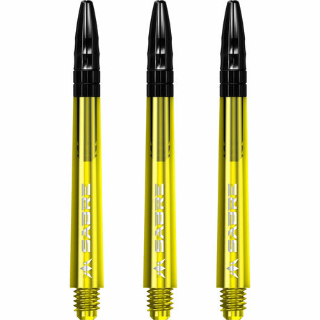 *Mission Sabre Shafts - Polycarbonate Dart Stems - Yellow - Black Top - view 2