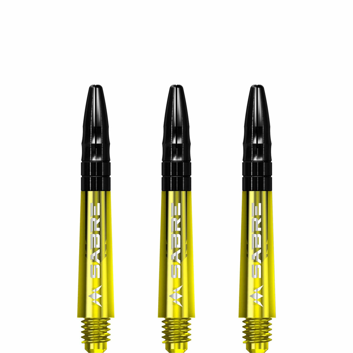 *Mission Sabre Shafts - Polycarbonate Dart Stems - Yellow - Black Top - view 5