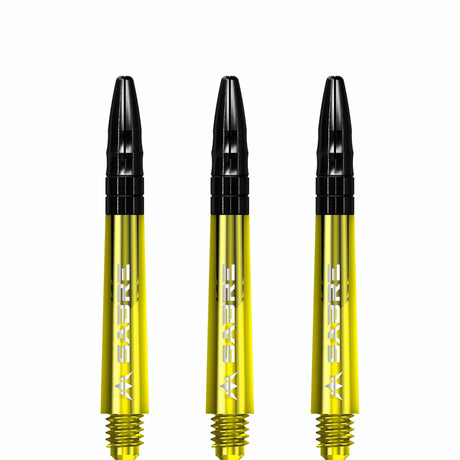 *Mission Sabre Shafts - Polycarbonate Dart Stems - Yellow - Black Top - view 4