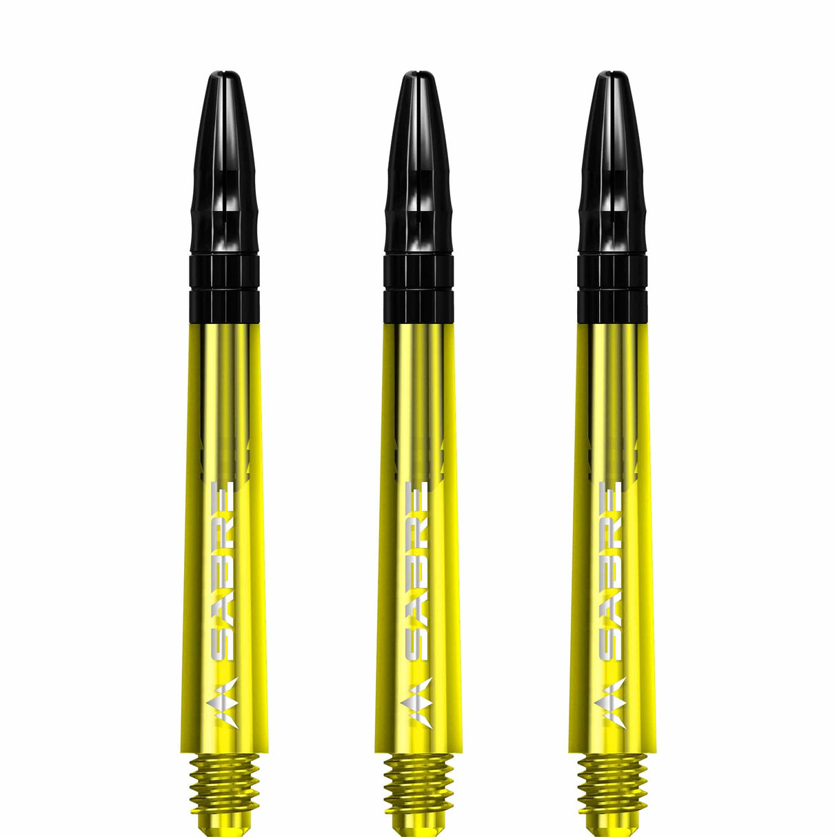 *Mission Sabre Shafts - Polycarbonate Dart Stems - Yellow - Black Top - view 3