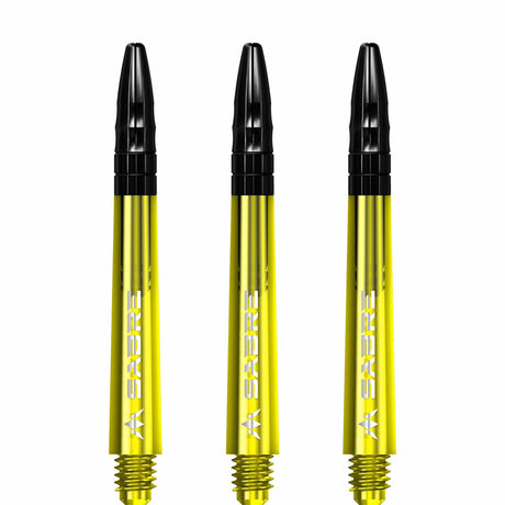 *Mission Sabre Shafts - Polycarbonate Dart Stems - Yellow - Black Top - view 3