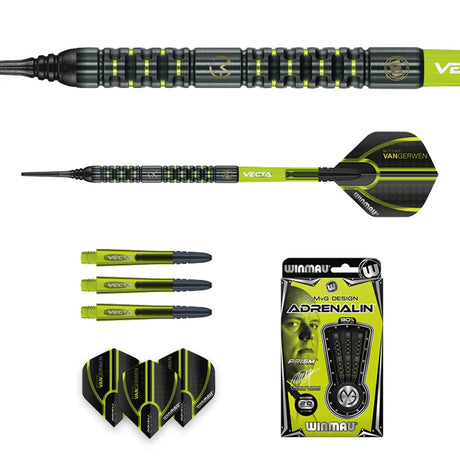 Michael Van Gerwen MVG Adrenalin 90% Tungsten Soft Tip Darts by Winmau - view 5