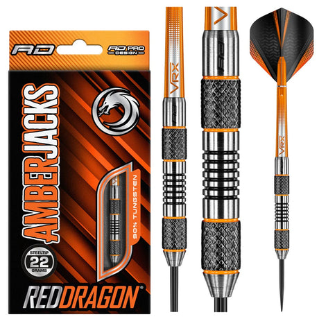 Amberjack 5 90% Tungsten Steel Tip Darts by Red Dragon