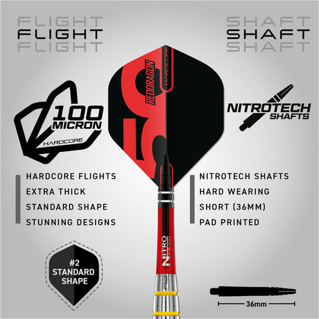 Red Dragon Chunky Stumpy 3 85% Tungsten Steel Tip Darts - view 3
