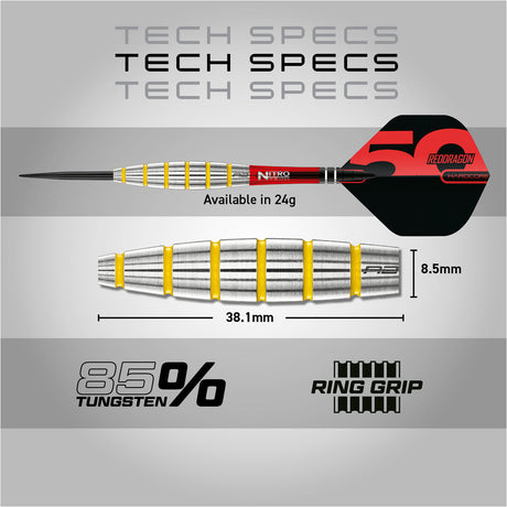 Red Dragon Chunky Stumpy 3 85% Tungsten Steel Tip Darts - view 5
