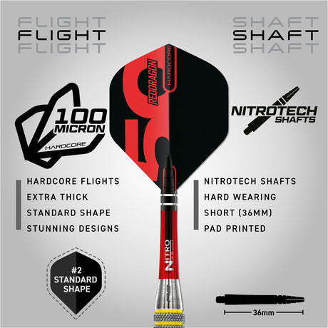 Red Dragon Chunky Stumpy 7 85% Tungsten Steel Tip Darts - view 3