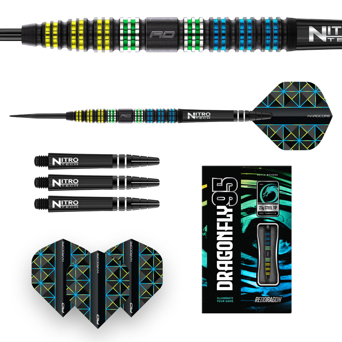 Red Dragon Dragonfly 95 Tapered 95% Tungsten Steel Tip Darts - view 4