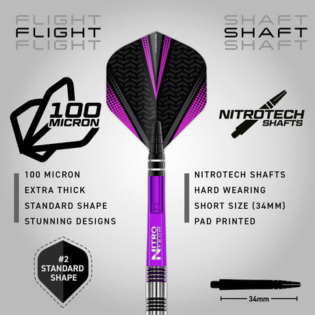 Red Dragon Gemma Hayter 90% Tungsten Steel Tip Darts - view 3