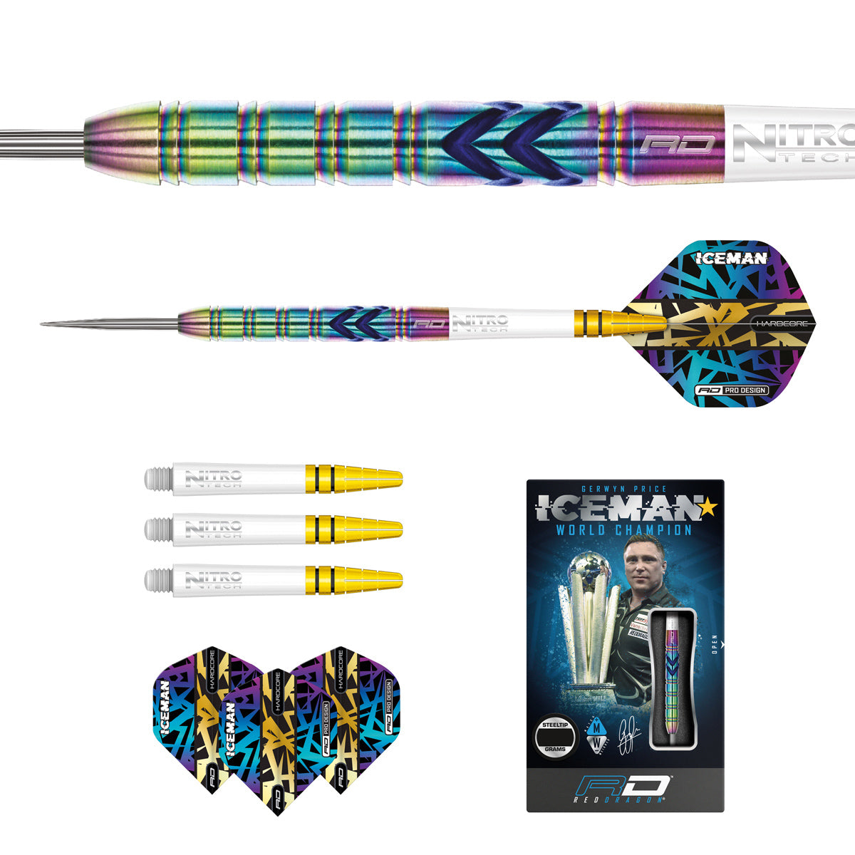 Gerwyn Price Ionic 90% Tungsten Steel Tip Darts by Red Dragon - view 5