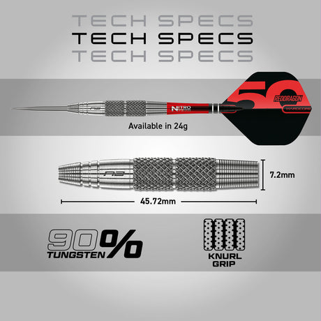 Red Dragon Grizzly 2 85% Tungsten Steel Tip Darts - view 5